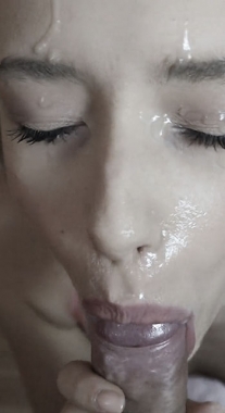 Blonde Slut Gets A Facial.