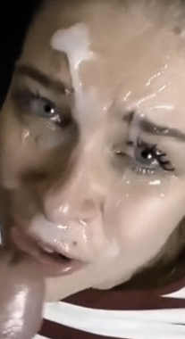 Messy Facial For Teen Cumslut